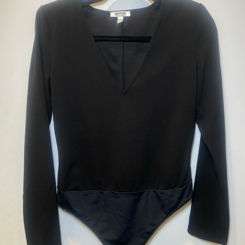 Express Black Long Sleeve Bodysuit